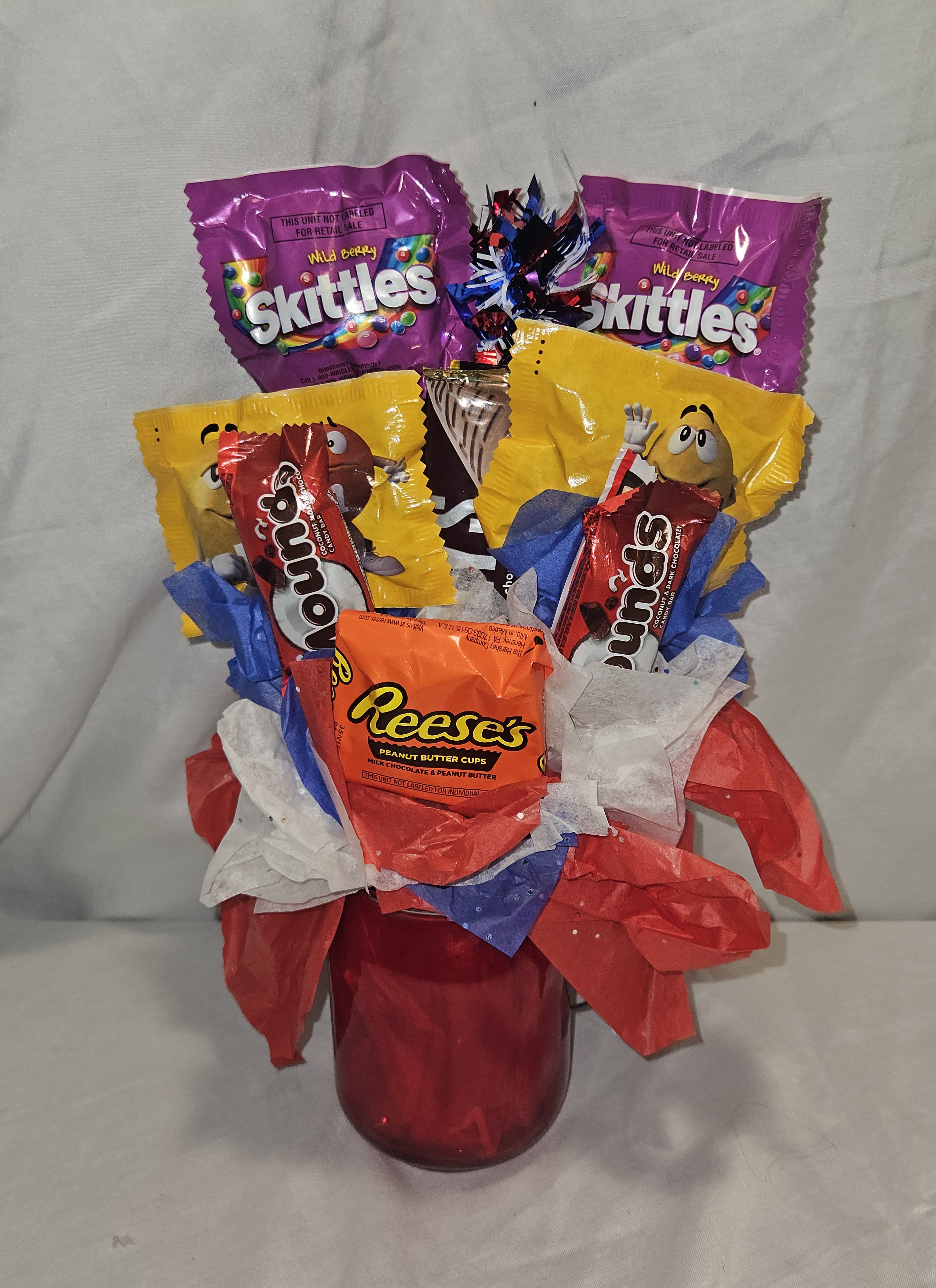 Red, White & Blue (Small #1) candy bouquet