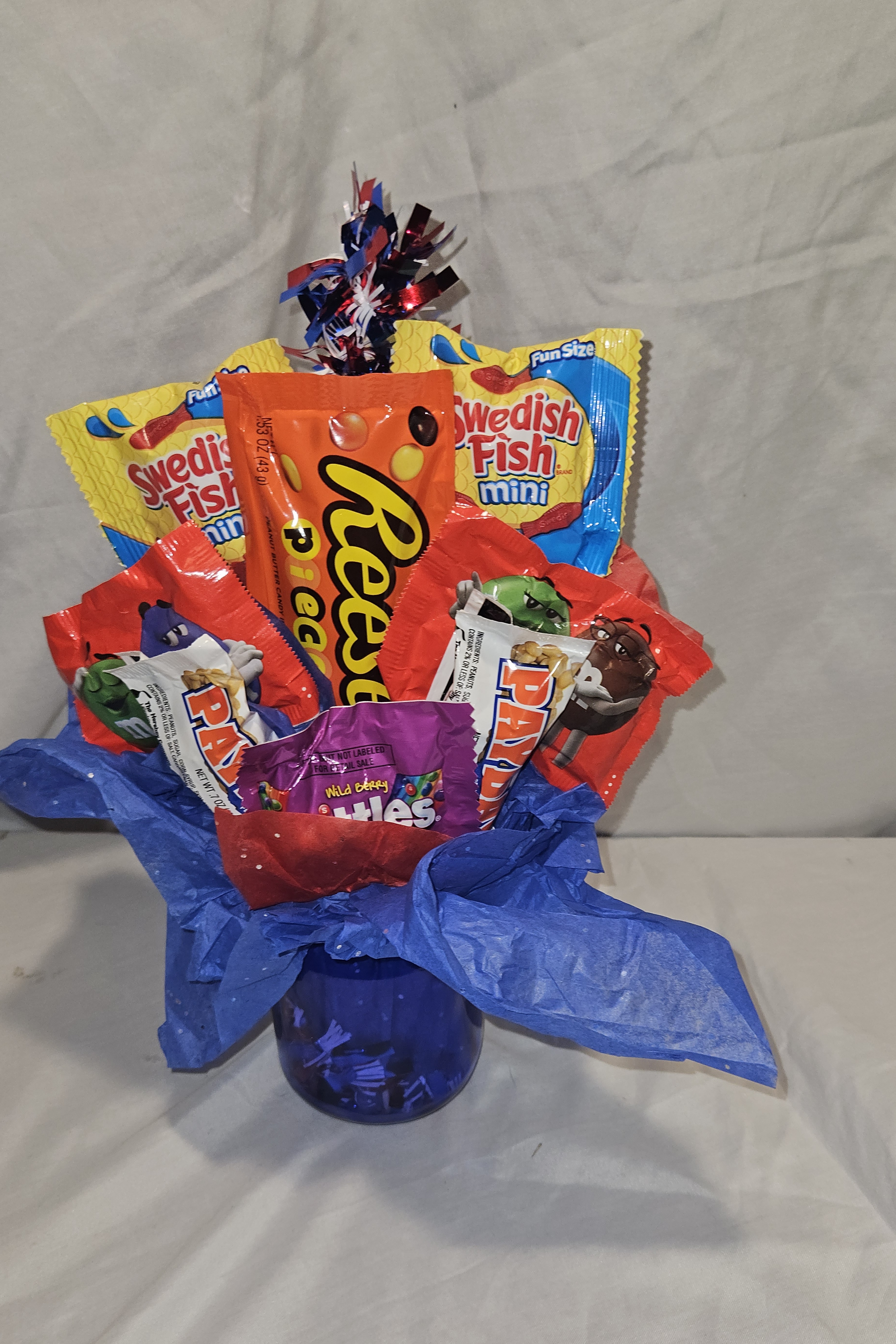 Red, White & Blue (Small #3) candy bouquet